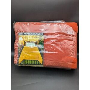 VTG Beacon 100% Acrylic Burnt Orange Queen or King Blanket 90" X 102" NEW NWT